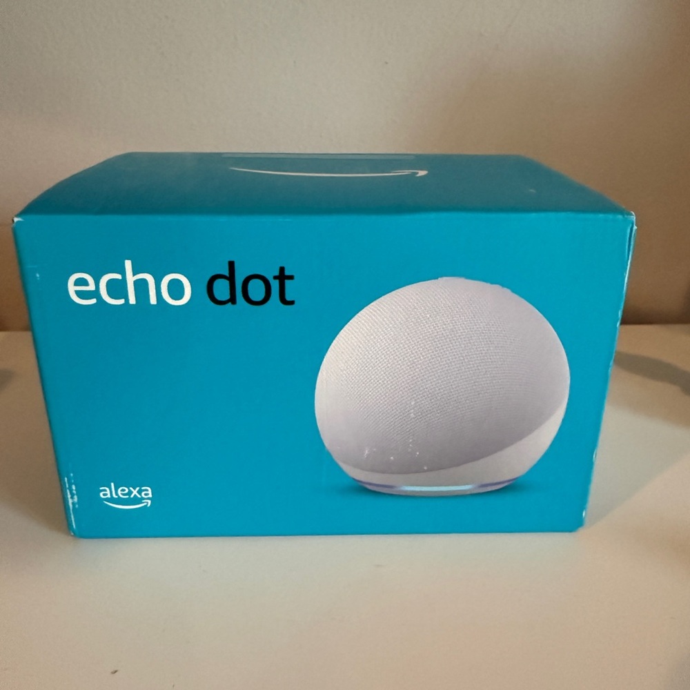 Amazon Echo Dot Smart Speaker — White Fabric Finish